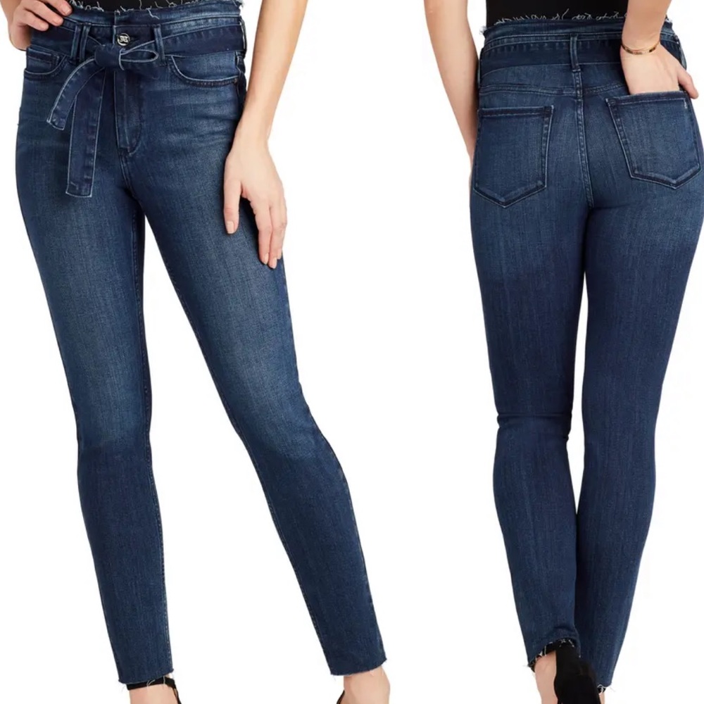 Sam Edelman The Stiletto High Waist Skinny Ankle Jeans with Tie Belt 34 - Picture 10 of 11